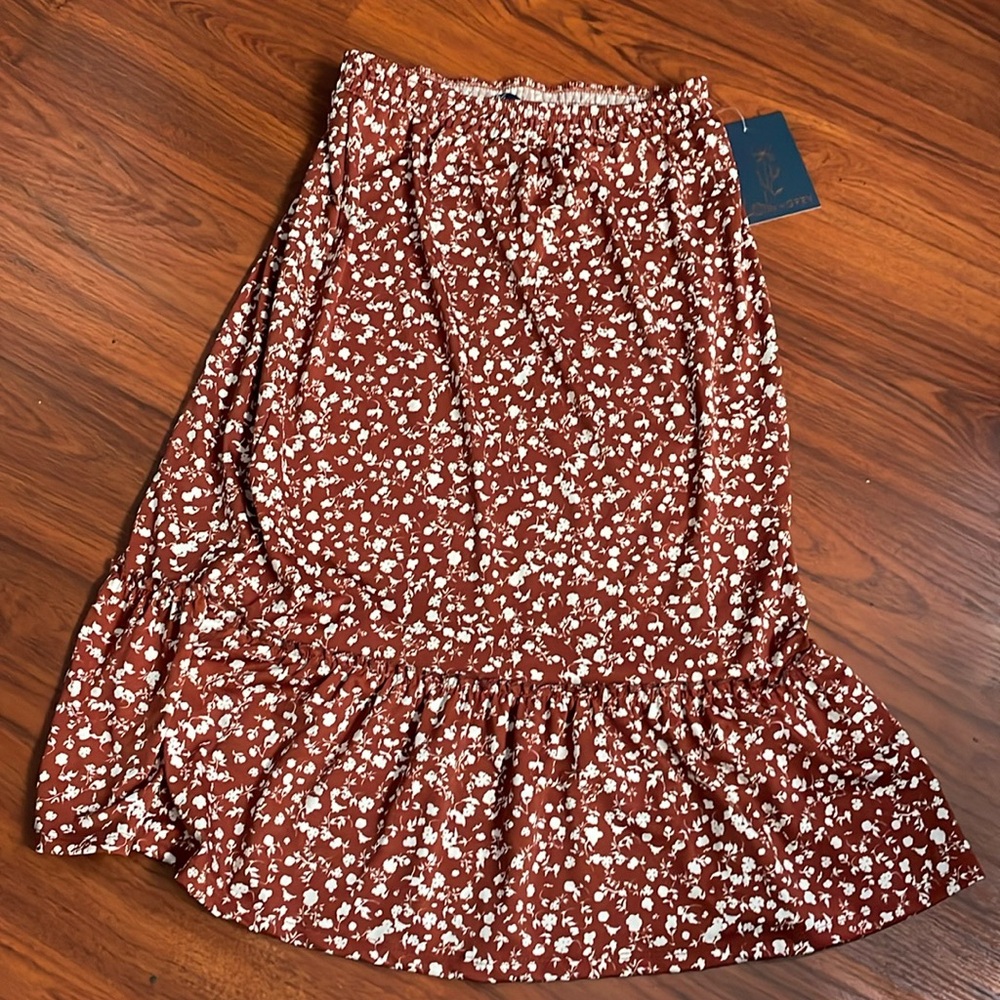 New Woman’s brown floral pencil shirt Lark + Grey sz Large